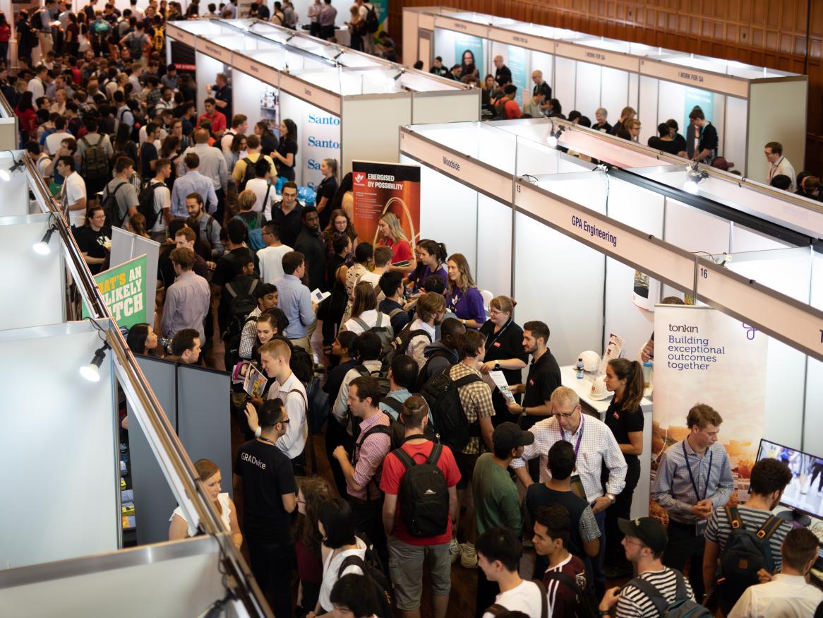 Aerial shot of previous career expo